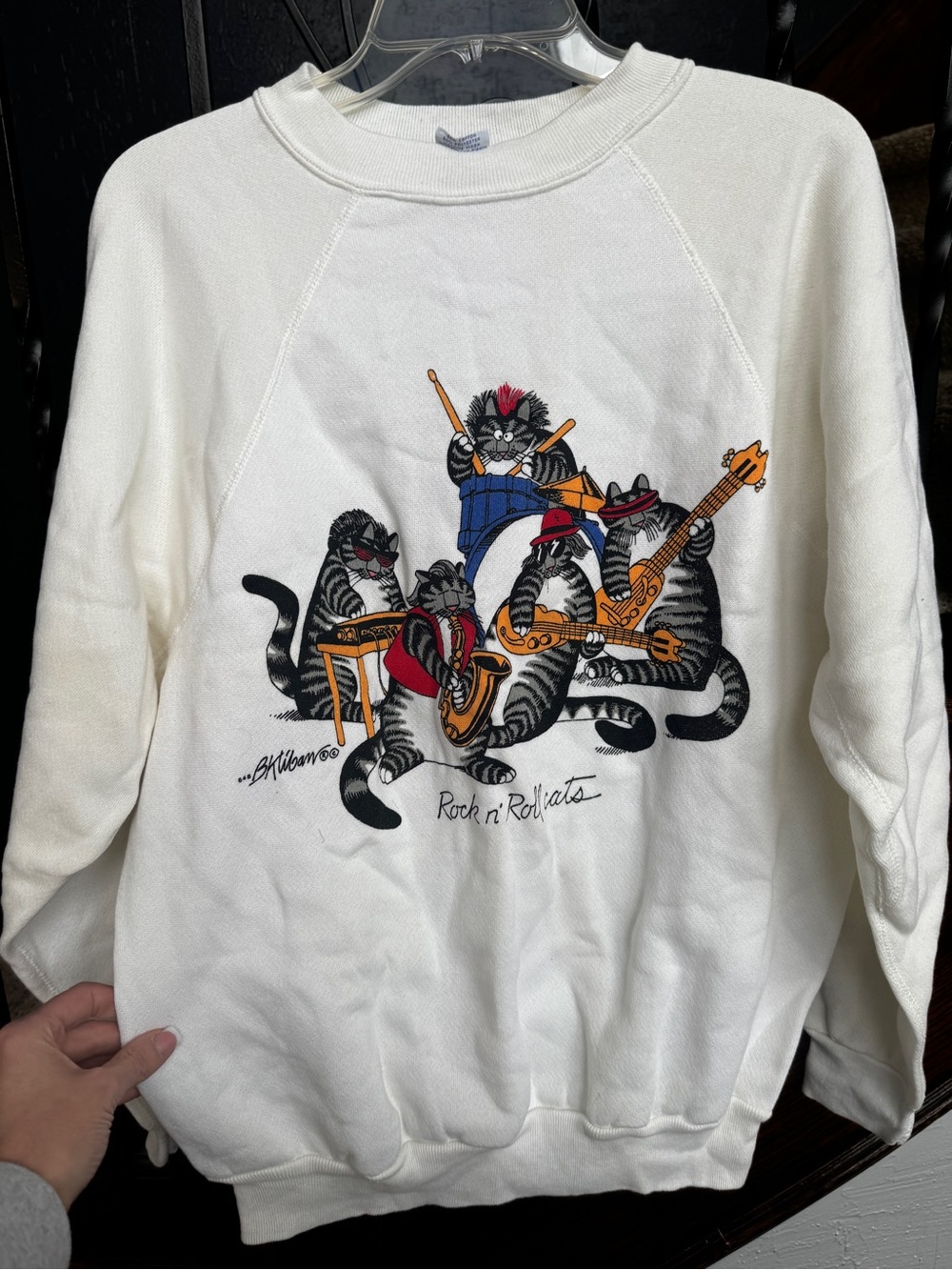 Vintage 80-90s B. Kliban Sweatshirt Rock 'n' Roll Cats Band Hawaii Crazy Shirts